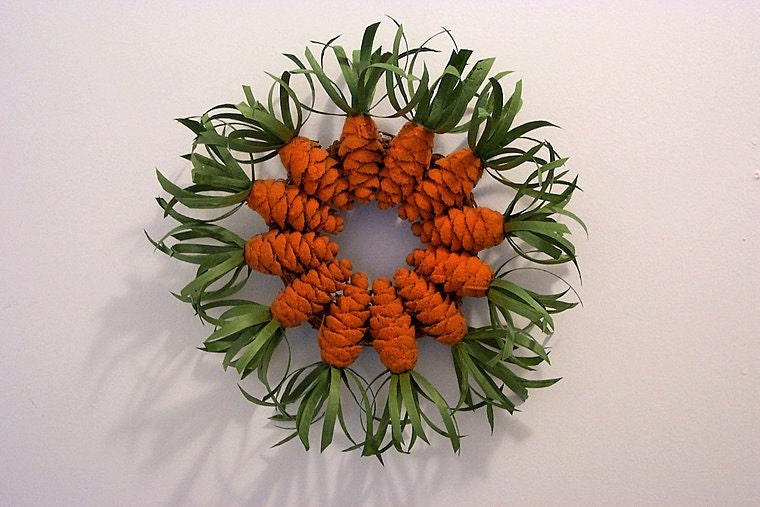 Pine Cone Carrot Wreath Easter Spring or Summer