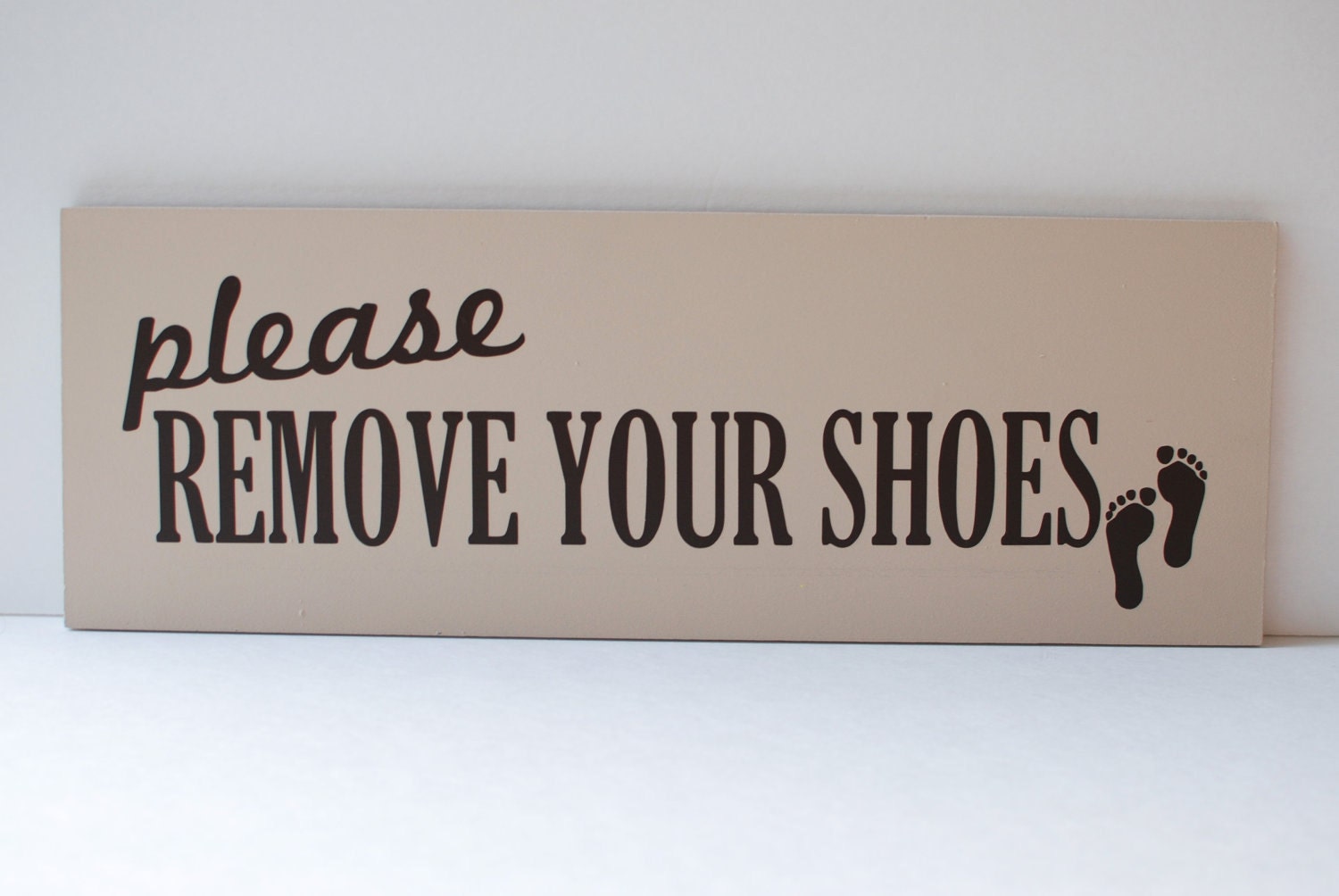 Please Remove Your Shoes Wooden Sign