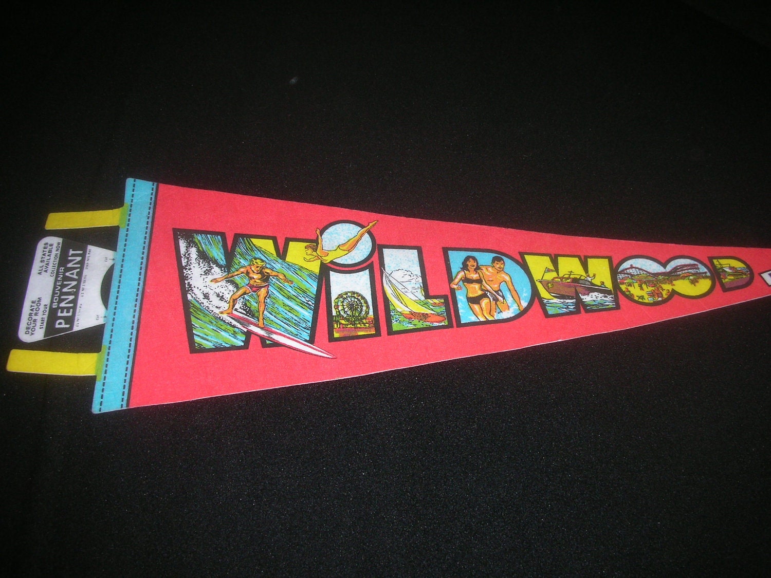 1980's vintage Wildwood NJ pennant - vacation souviner - Jersey shore