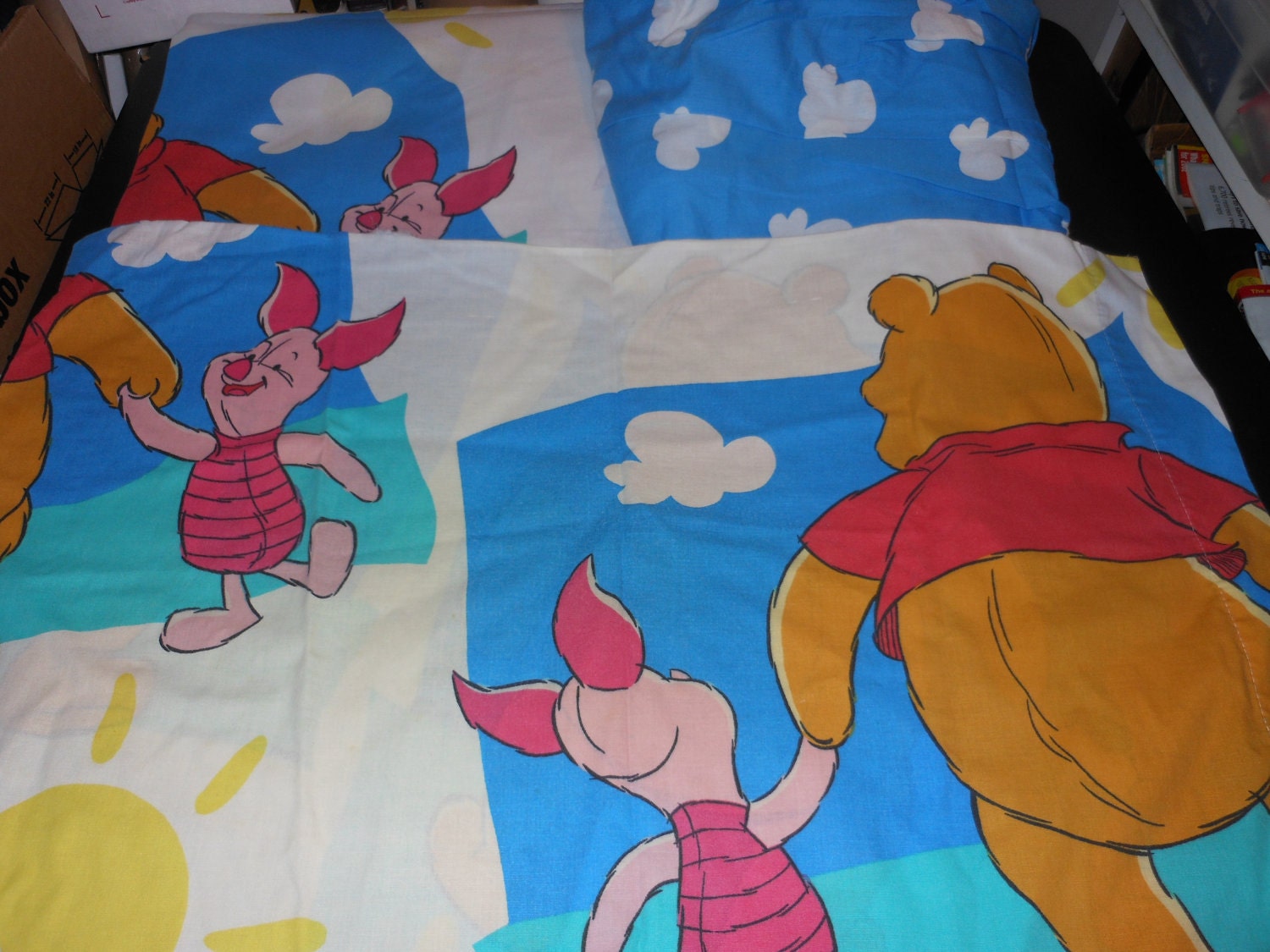 Winnie The Pooh vintage 1980's twin bed sheets & pillow cases -