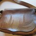 Vintage 1960s Large Hand Tooled Leather Bag - Boho Shoulder Bag - Aloe Plant Design - Unisex Bag