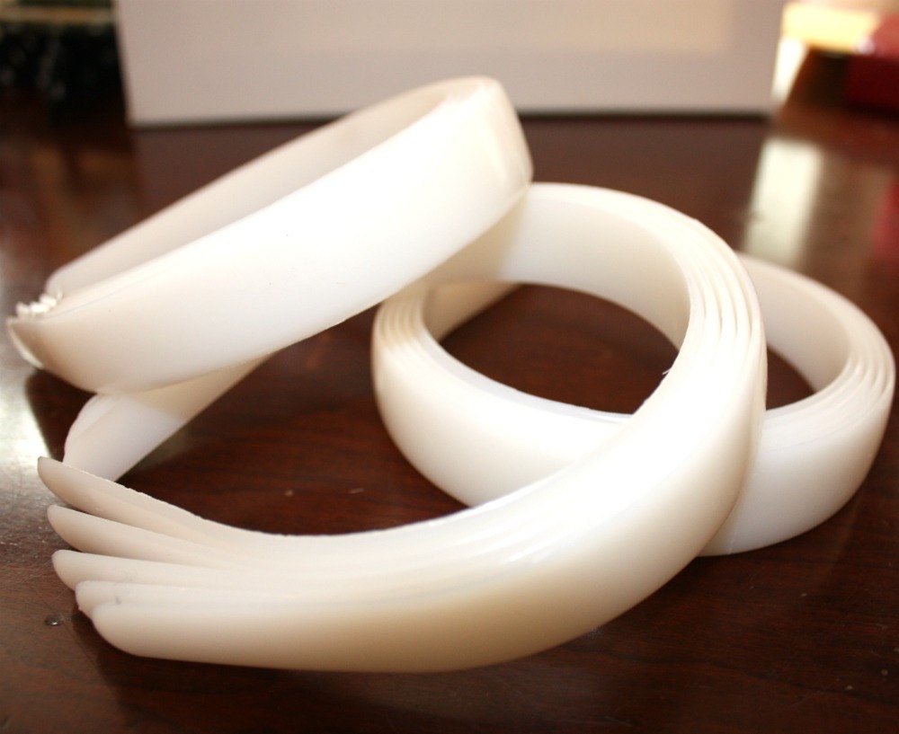 Plastic Headbands (24 pieces) 1 Inch - wholesale headbands white (25mm) Blank Headbands
