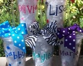 10 Bridesmaids/Party Favors--Girls Personalized 16oz Clear Acrylic Tumbler Cup--DISCOUNTED PRICE