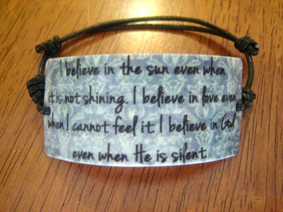 Vintage Gray Concentration Camp Quote Bracelet