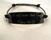 Black Psalm 46:10 Scripture Bracelet