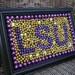 Custom Order LSU framed Mardi Gras mosaic, bead art purple and gold, graduation gift, Father's day