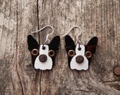 Earrings Jewelry Boston Terrier Dog Breed Pet Lover Aluminum Custom Rivets
