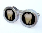 Tooth Cufflinks -- Gift for Dentist, wedding, groomsmen, and university graduation