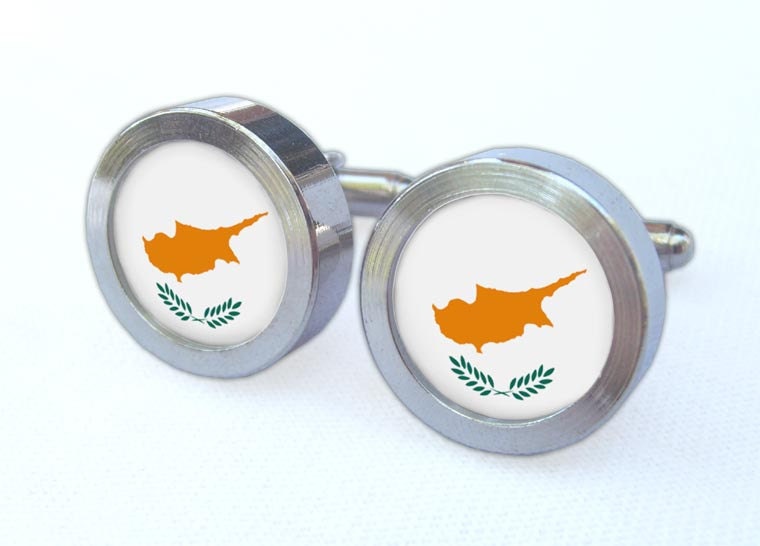 Cyprus Flag Cufflinks -- Gift for Cypriot wedding, groomsmen, and university graduation
