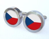 Czech Republic Flag Cufflinks -- Gift for wedding, groomsmen, and university graduation
