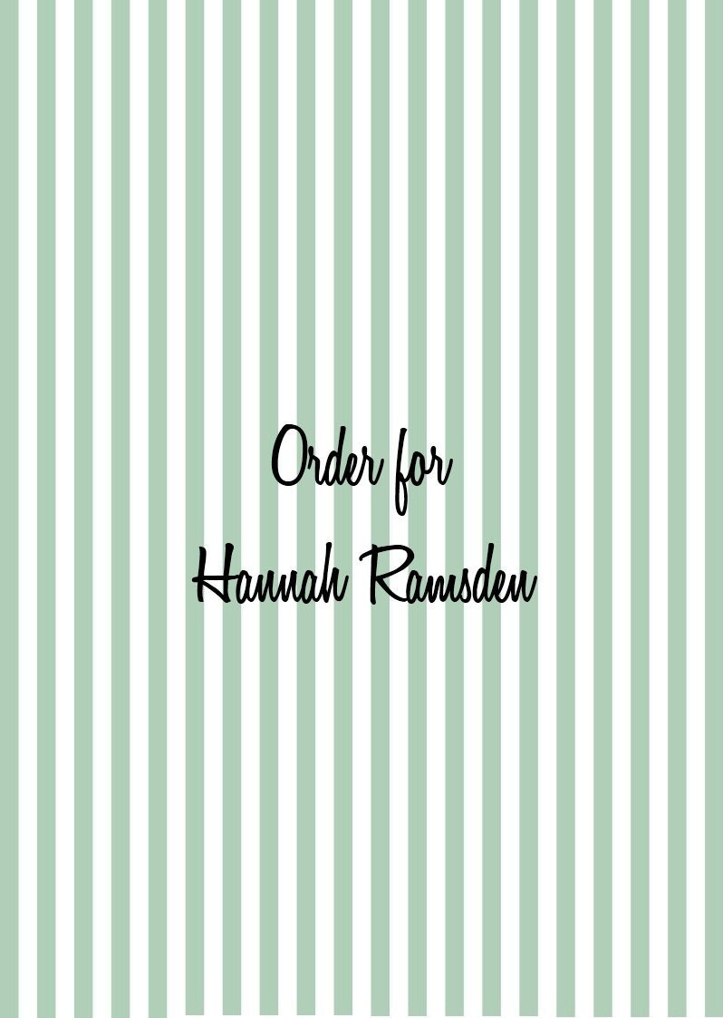 Order for Hannah Ramsden