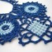 Crochet Necklace - Navy Blue Necklace, Earrings and Bracelet - Circle Set