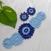 Crochet Necklace - Navy Blue Necklace, Earrings and Bracelet - Circle Set