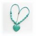 Turquoise Necklace - Heart Necklace Choker - Handmade Fashion Jewelry