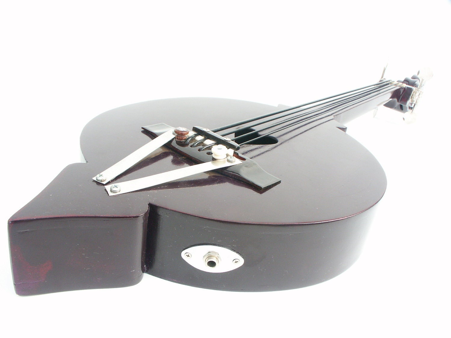 Handmade Custom Uke-Bass, Gummy strings, electric guitar, acoustic