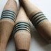 Blue Stripe Wooden Bowling Pins