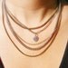 Multi Chain Necklace Bronze and Silver tone with small heart charm
