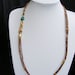 Women Leather Bracelet Brown wrap Multi-Strands with Gold plated Leaf Charms & turquoise stone