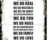 Printable Wall Art for Your Home - In This House We Do Real 8x10