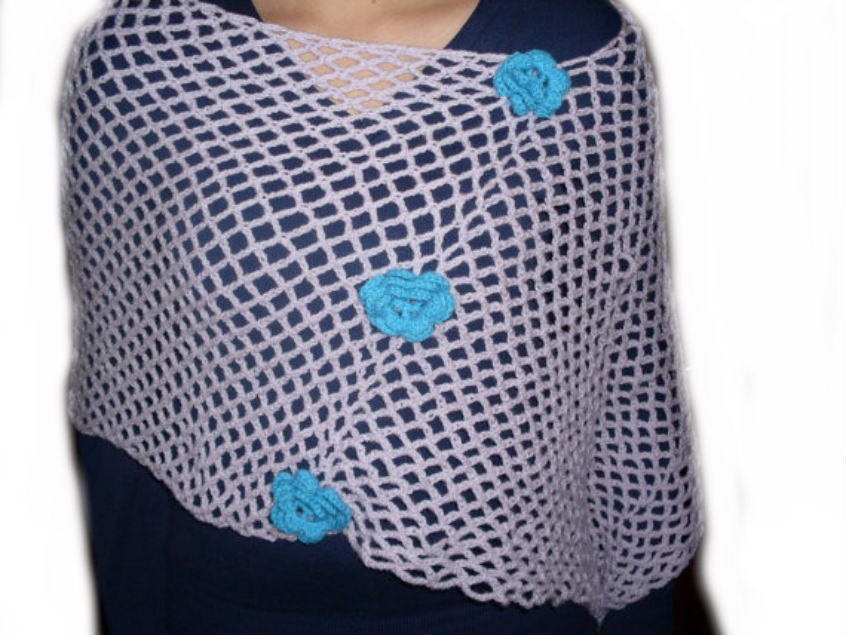 Handknitted Lacy Shoulder Shrug, Every Season, Shawl