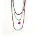 Runcible. Peruvian blue opal bracelet, Convertible to necklace or Anklet. Ruby, vermeil, brass and trade beads
