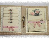 Ladys romantic notepaper and envelopes in a folder with pencil OOAK Dollhouse scale 1/12 - Scarletts45