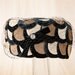 Pill Box Hat w/ brown & Black velvet pattern, Black velvet bow w/ rhinestone and black netting
