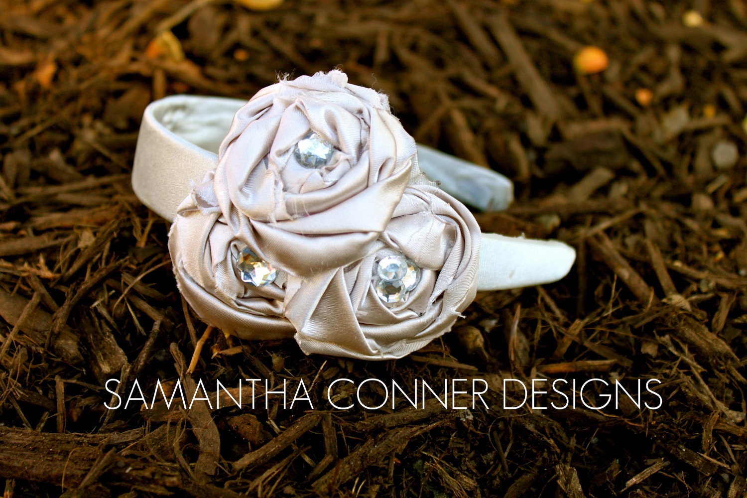 Satin Rosette Headband - "The Maisy"