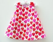 Strawberry Dress - Toddler Girls - Play Dress - Girls Dress Pattern - Girl Sewing Pattern -  Summer Dress -  Jumper Dress - 3M to 4T