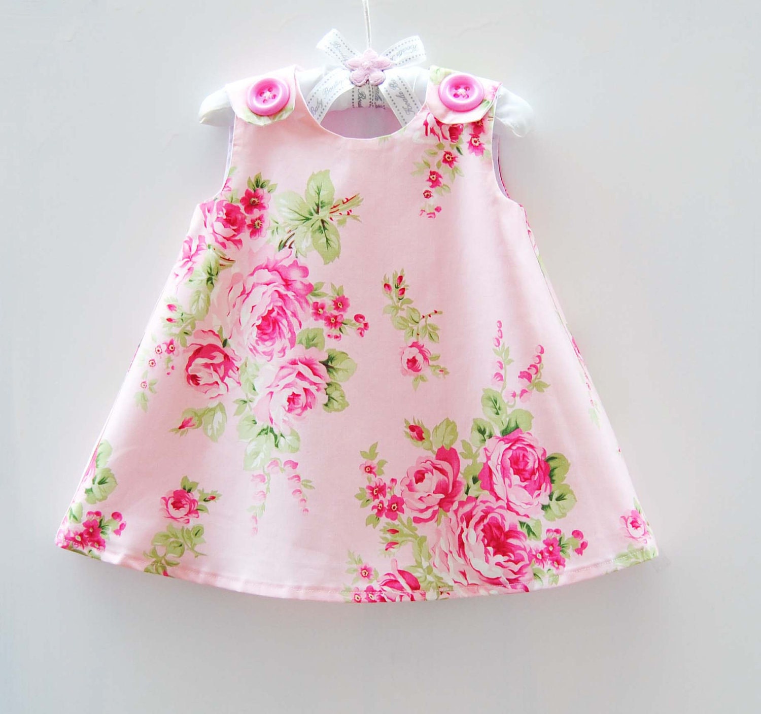 ON SALE - Barefoot Roses Jumper Dress - Aline Dress - Toddler Clothing - Special Occassions - Summer Dress Pattern - 3m to 4T