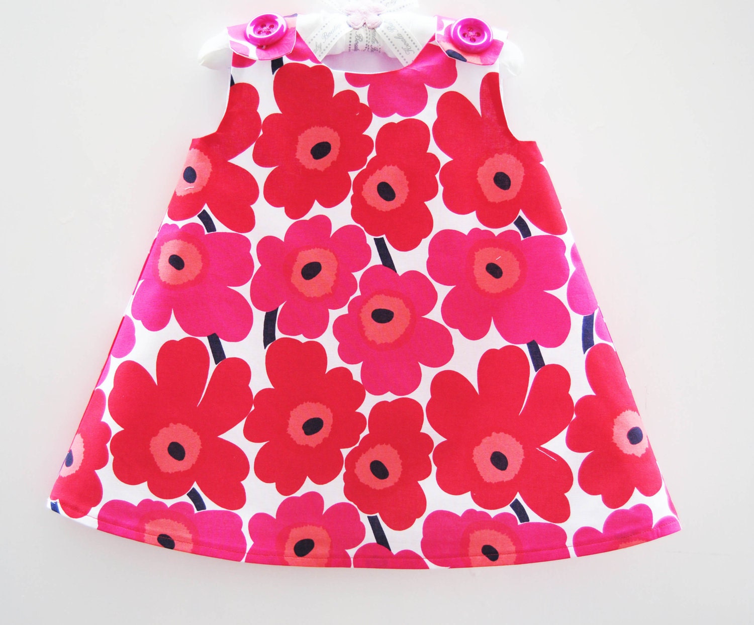 Marimekko Toddler Dress - Girls Dress - Baby Dress - Girls Dress Pattern - Gift Idea -  1960' Style - Vintage - 12M and 2T ONLY