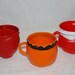 3 Vintage Retro Pillsbury Koolaid Funny Face Mugs 1974  Jolly Olly Orange, Freckle Face Strawberry, and Choo Choo Cherry