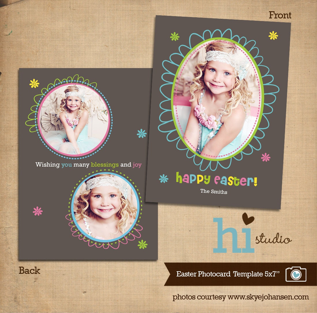 Easter Photo Card template 5x7"