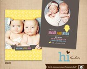 Birth Announcement Photo Card template 5x7"
