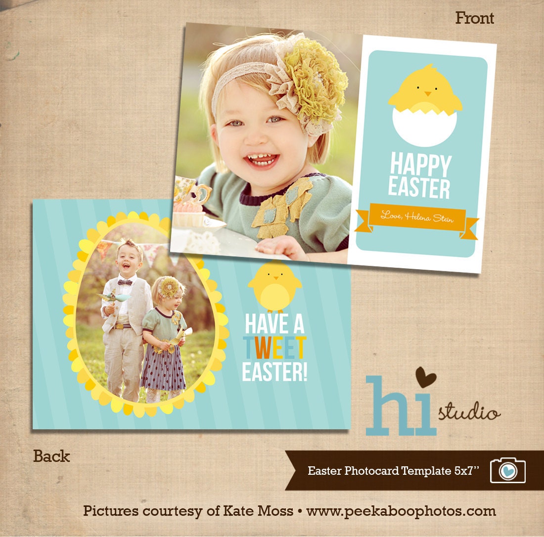 Easter Photo Card template 5x7"
