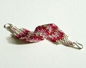 Colourful Chainmaille Bracelet Pink Red Silver Chevron Pattern European 4 in 1 - 7 5/8" Chain Maille Mail Bracelet