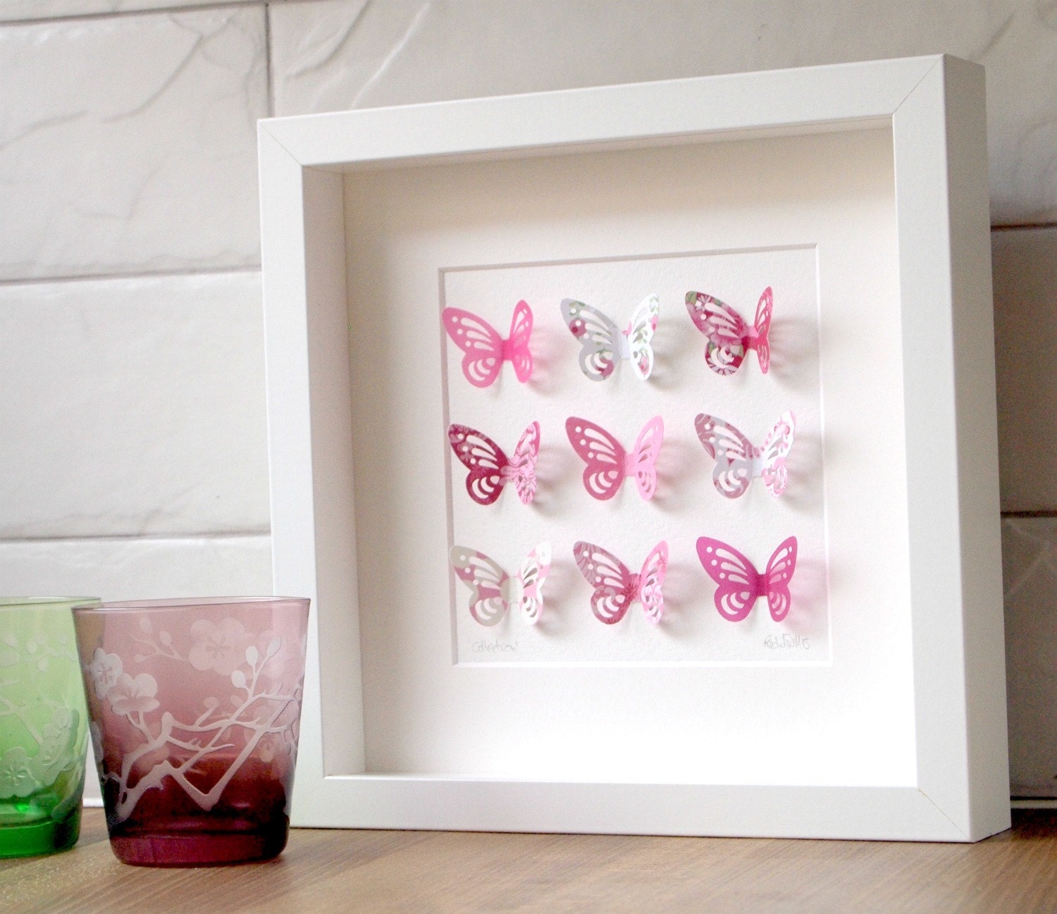 Small pink butterfly collection
