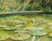 FAIRCHILD GARDENS Giclee  -  Original watercolor Painting by Jamie Dauch a Michigan artist - Home & Garden decor
