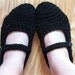 Black Mary Jane Womens Crochet Slippers