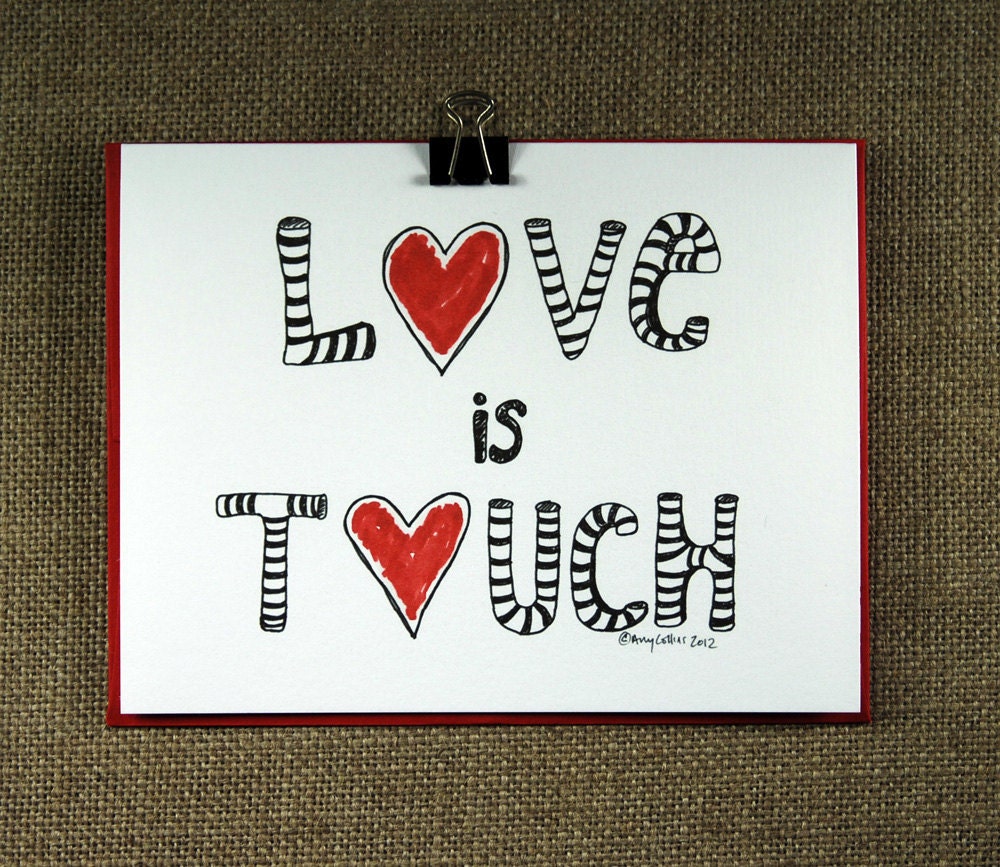 Love Card - blank inside greeting card with matching red envelope