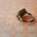 Turquoise Picasso Czech Glass Wire-Wrapped Ring