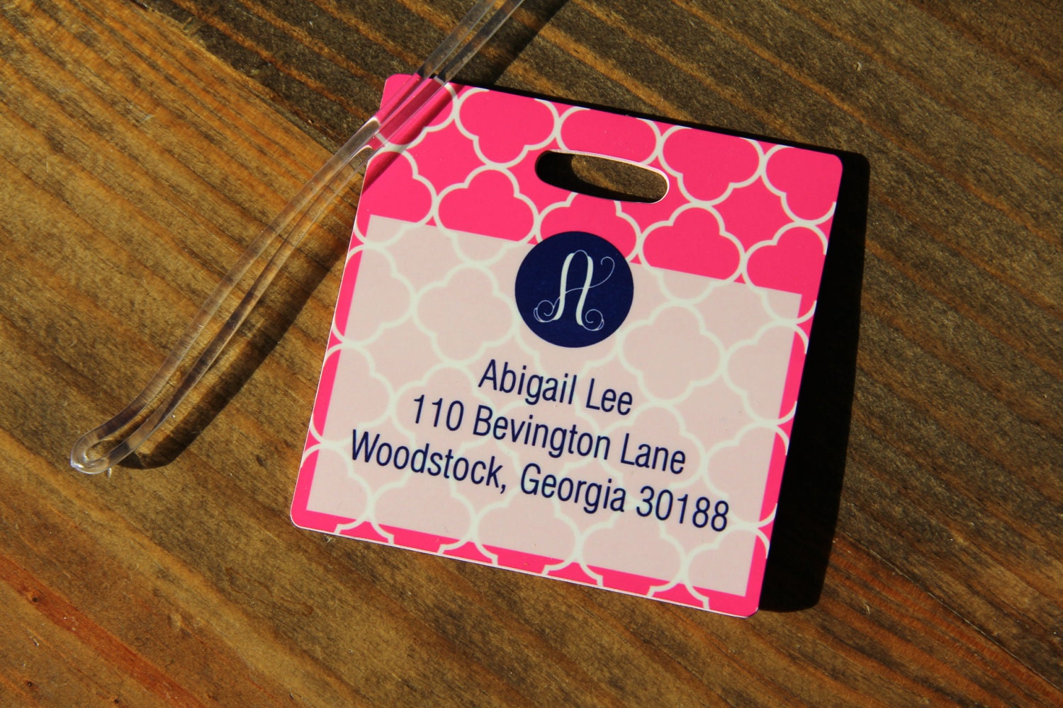 Monogrammed Square Luggage Tag - SET OF 2 - Many Colors and Designs Available