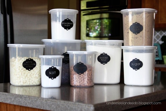 Vinyl Canister Labels (set of 8)-- CUSTOM