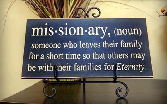 Missionary definition - wooden sign