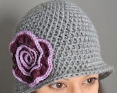 Immediate Download - Brimmed Hat with Swirl Flower Crochet Pattern (Teen/Ladies)