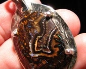 925-Solid Sterling Silver /Koroit Boulder opal Pendant by Dutchman's Art Studio   FREE SHIPPING