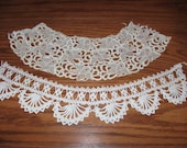 2 Pieces Vintage Ivory Lace Trims/Edgings