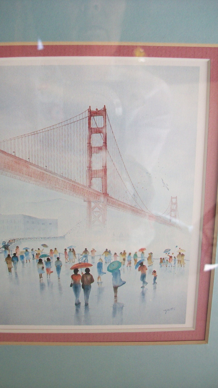 Beautiful  print  of GOLDEN GATE BRIDGE of San Francisco by Yato framed