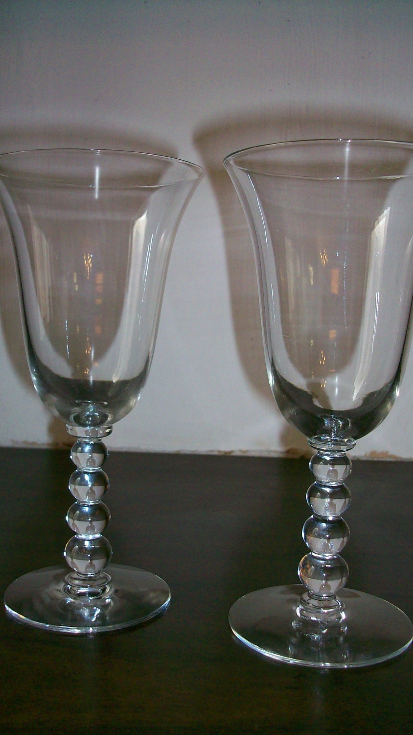 Tall Imperial Candlewick wine glasses set of 2 by NelandAda