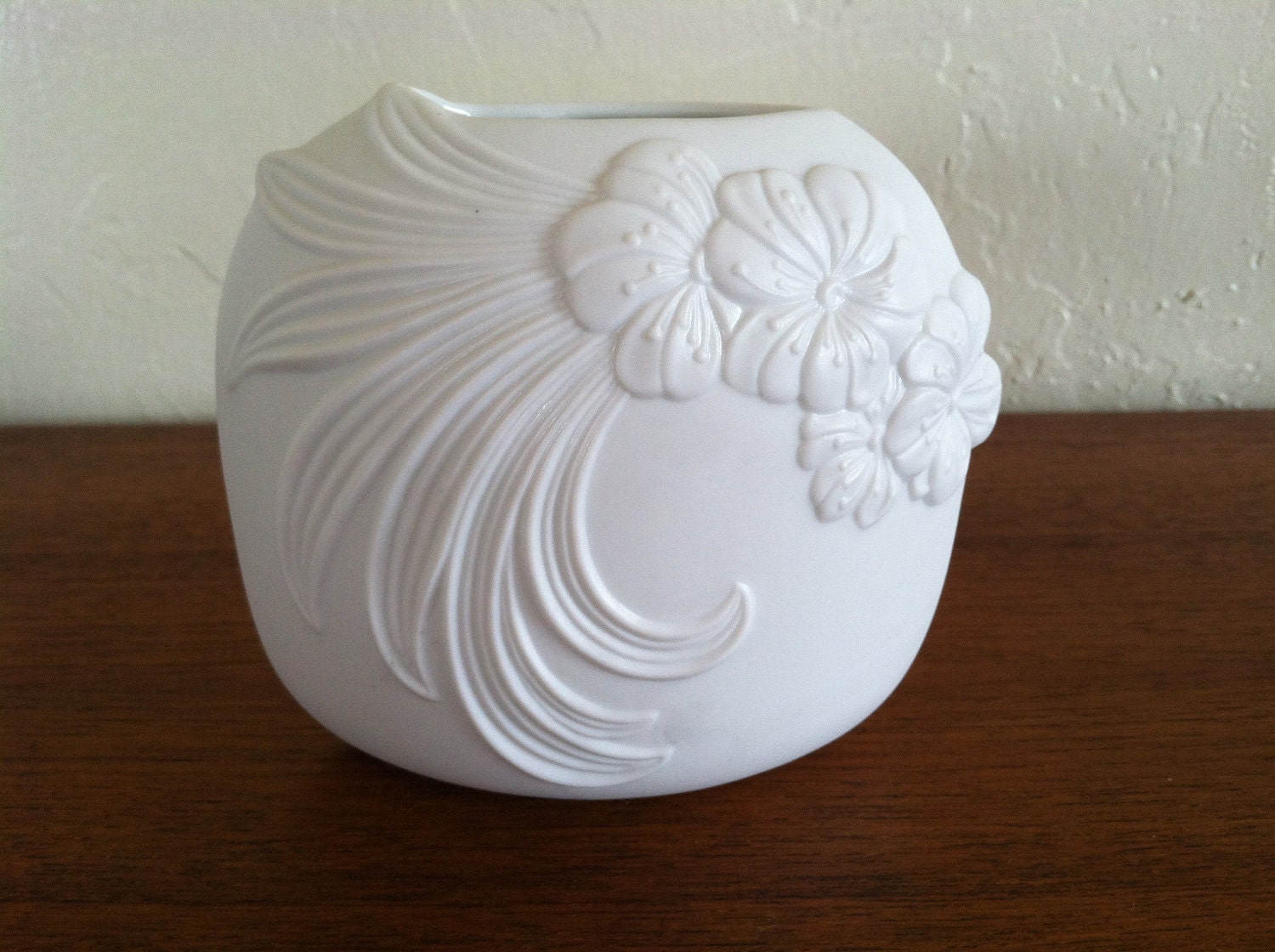 Kaiser Porcelain Bisque Matte White Flower Vase by HotCoolVintage